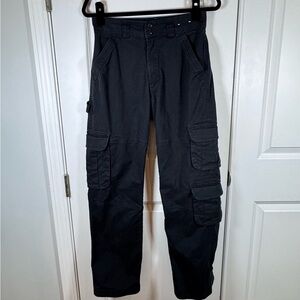 Abercrombie & Fitch Cargo Pants 27 4 Black Utility Y2K Streetwear Stretch